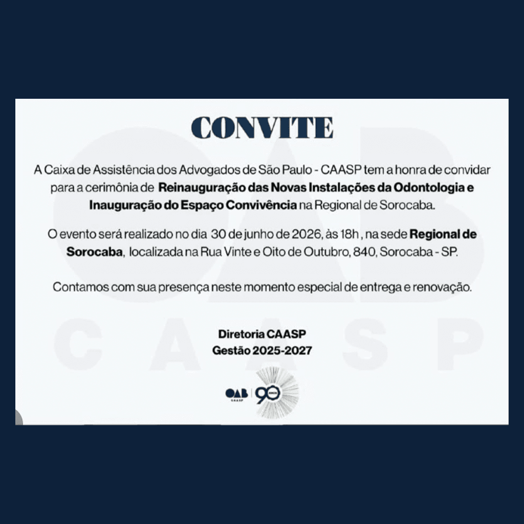CONVITE: CAASP: Nova Odontologia e Espaço de Convivência
